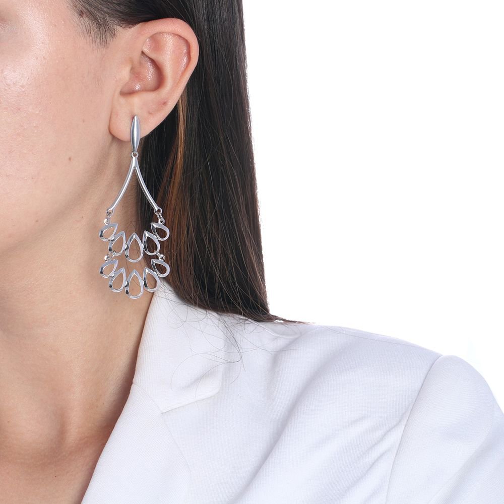 Bra-158 - Brinco Longo Vazado Em Aço Inox