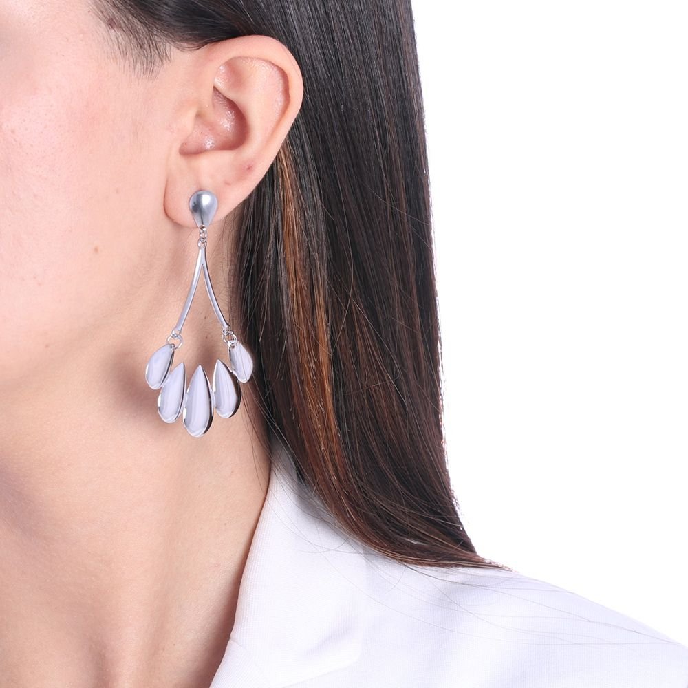 Bra-159 - Brinco Longo Vazado Em Aço Inox