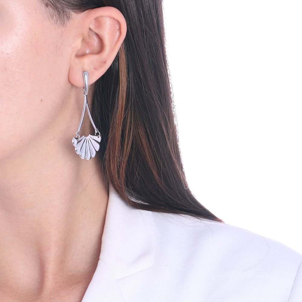 Bra-161 - Brinco Longo Vazado Em Aço Inox