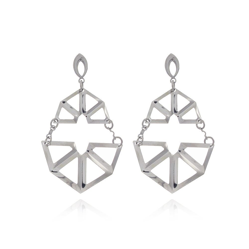 Bra-162 - Brinco Longo Vazado Em Aço Inox