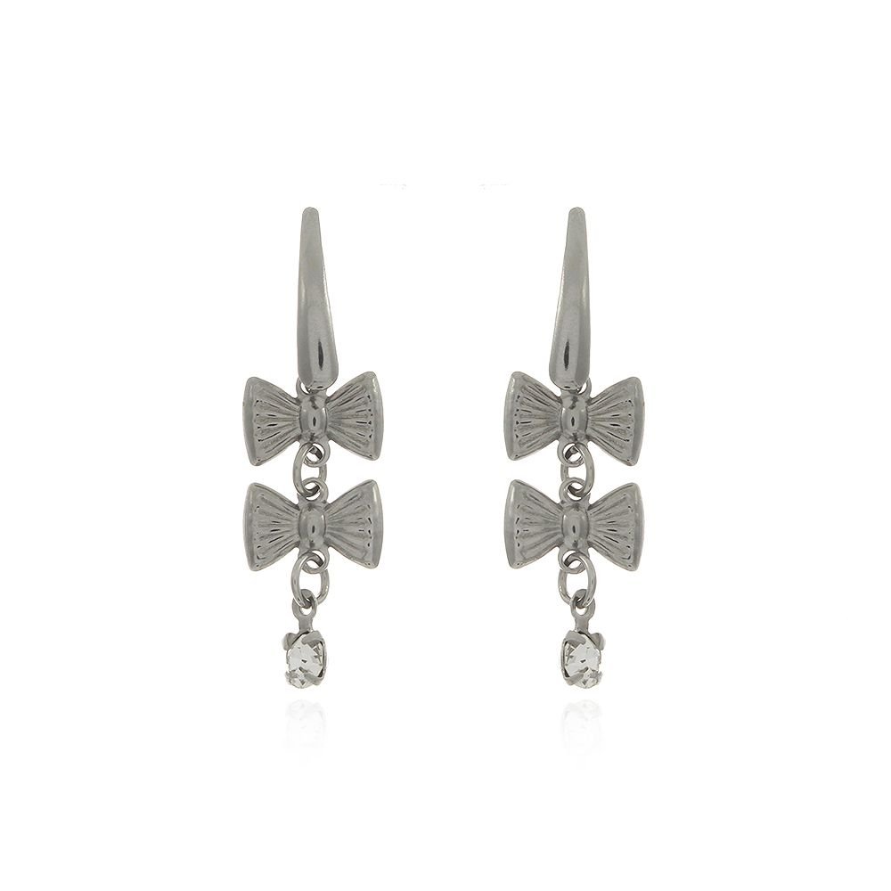 Bra-81 - Brinco Com Zircônia Em Aço Inox