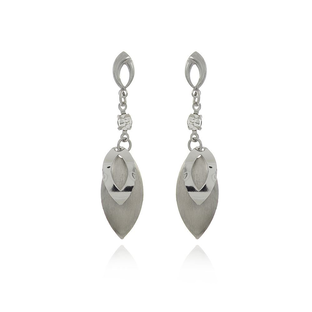 Bra-90 - Brinco Longo Vazado Em Aço Inox