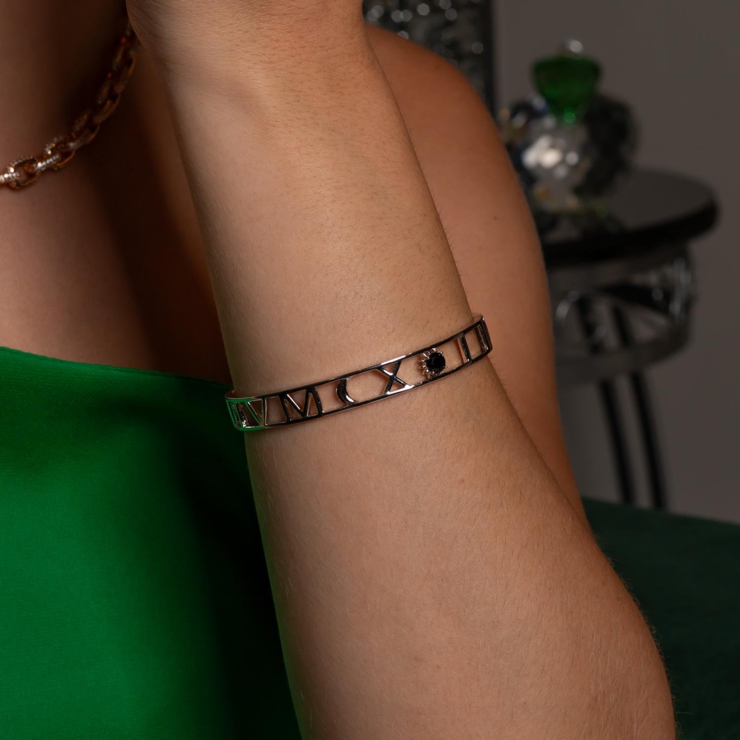 Brc-130-Rd Bracelete Detalhado Cristal - Ródio Branco.