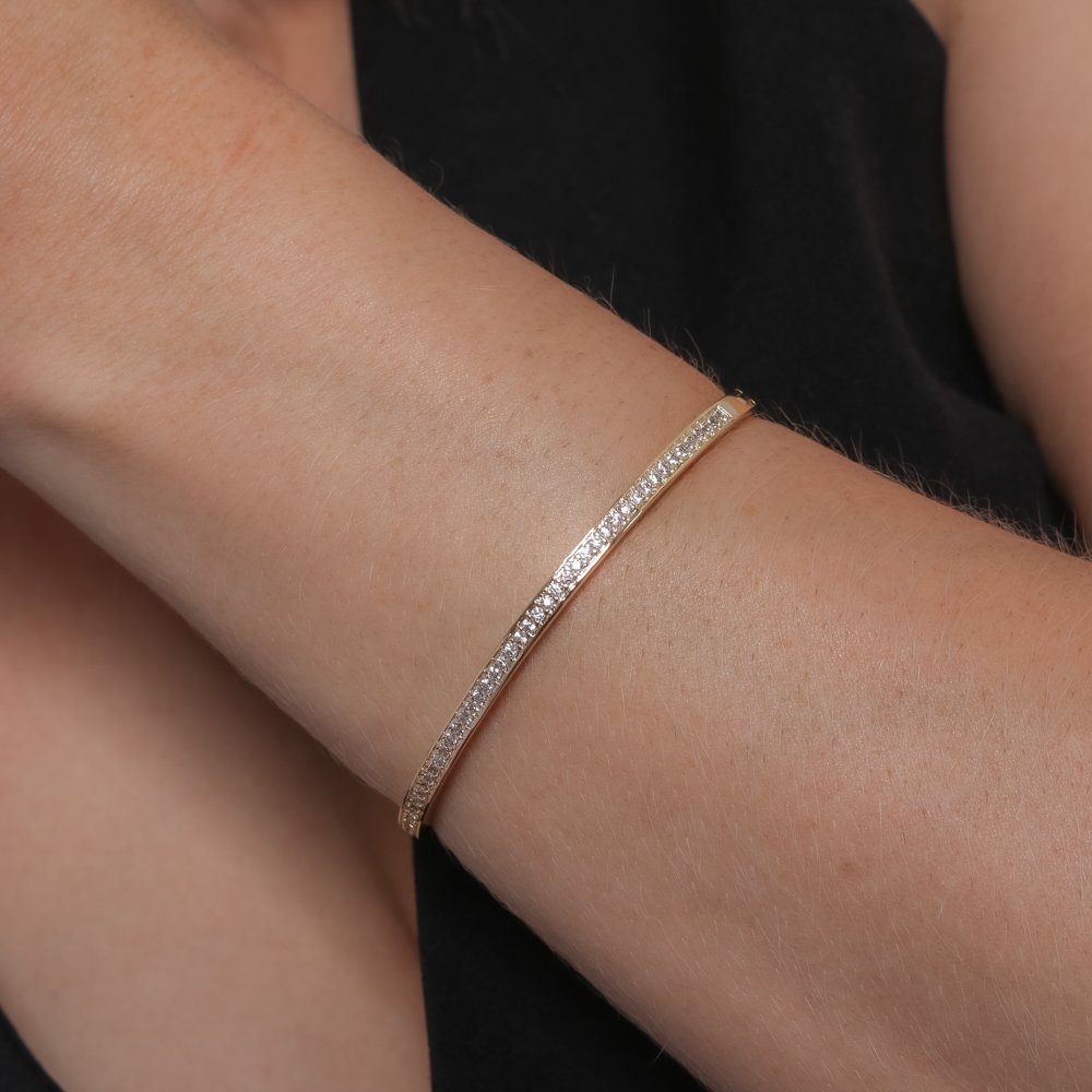 Brc-132-Fo Bracelete Cravejado De Zircônias Cristais.