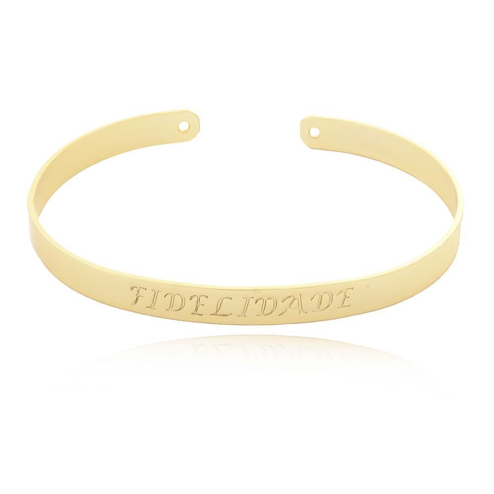 Brc-14-Fo Bracelete Chapado Escrita: Fidelidade
