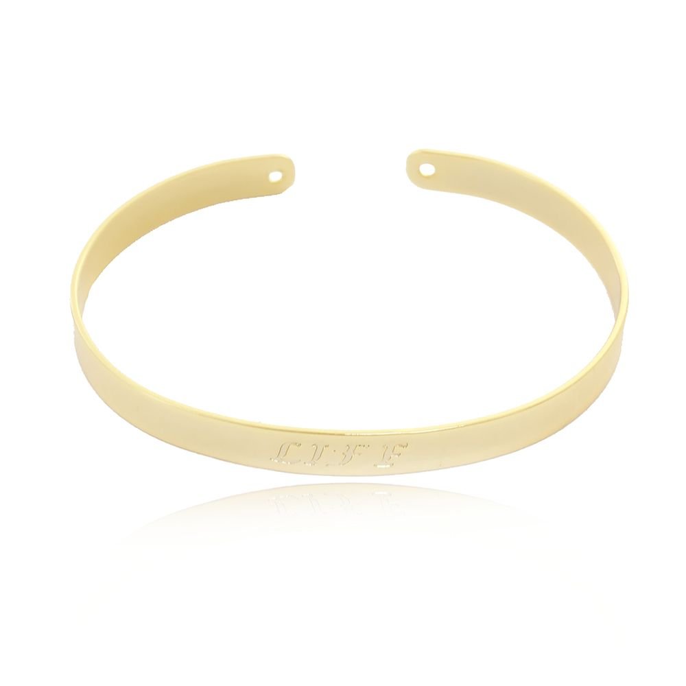 Brc-16-Fo Bracelete Chapado Escrito: Life