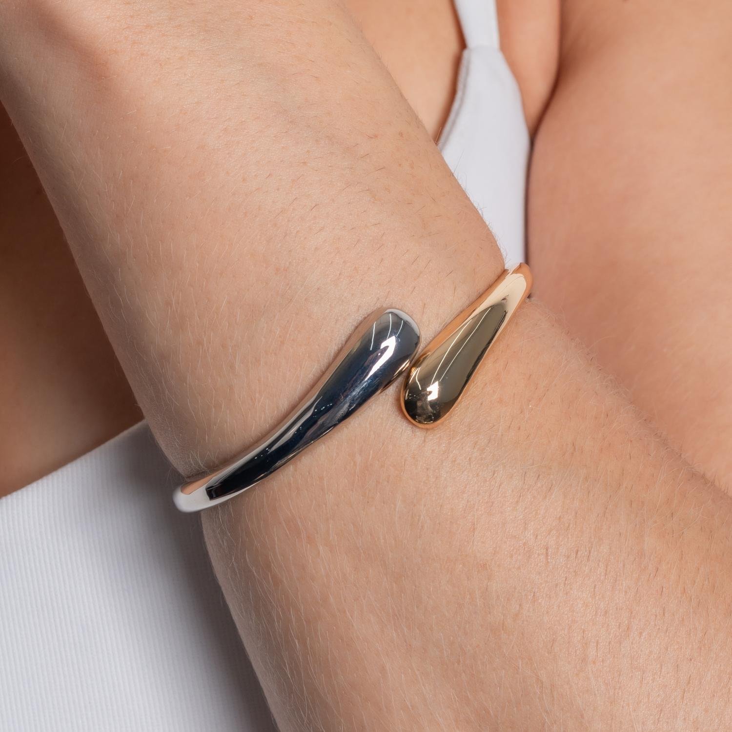 Brc-173-Fo+Rd Bracelete Duo (Dourado + Ródio Branco).