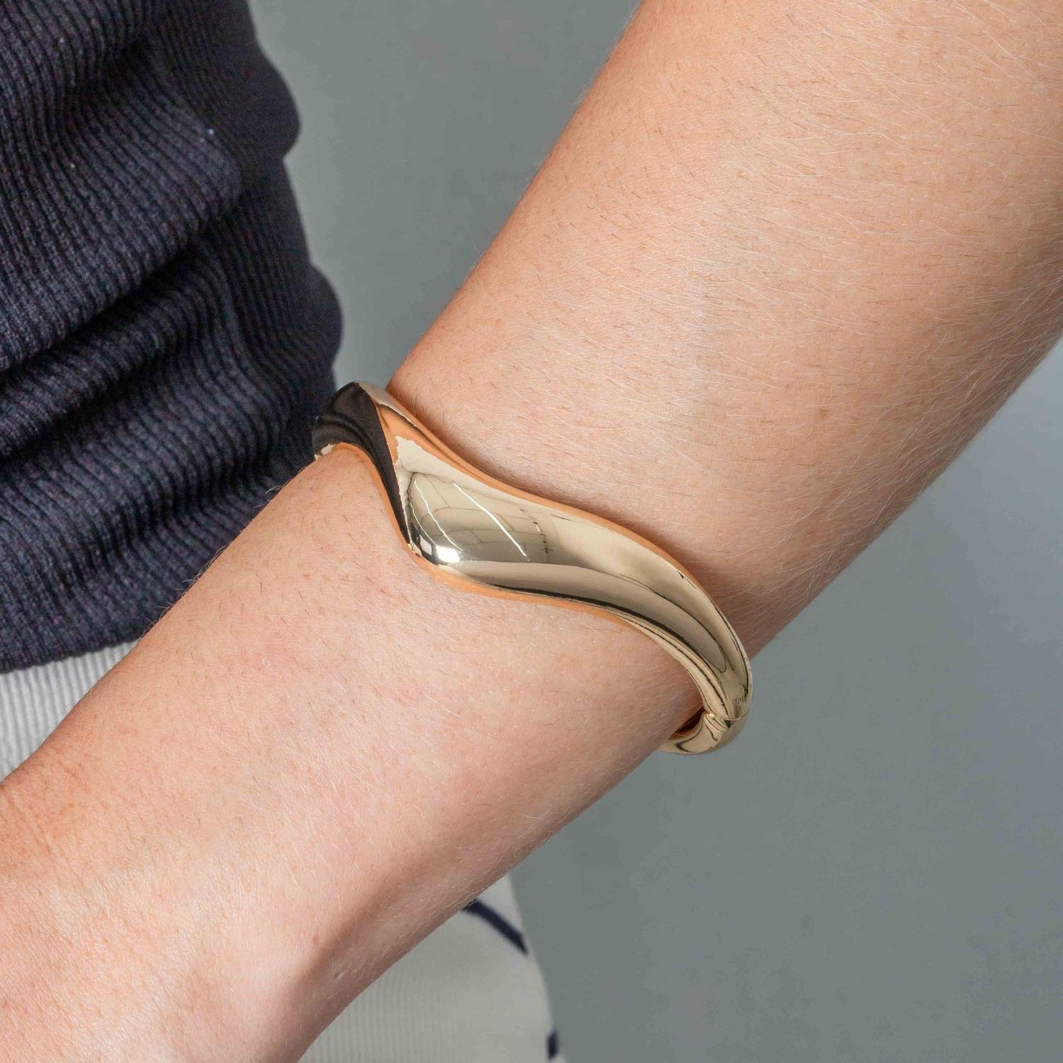 Brc-181-Fo Bracelete Maxi Orgânico Liso - Banho Italiano.