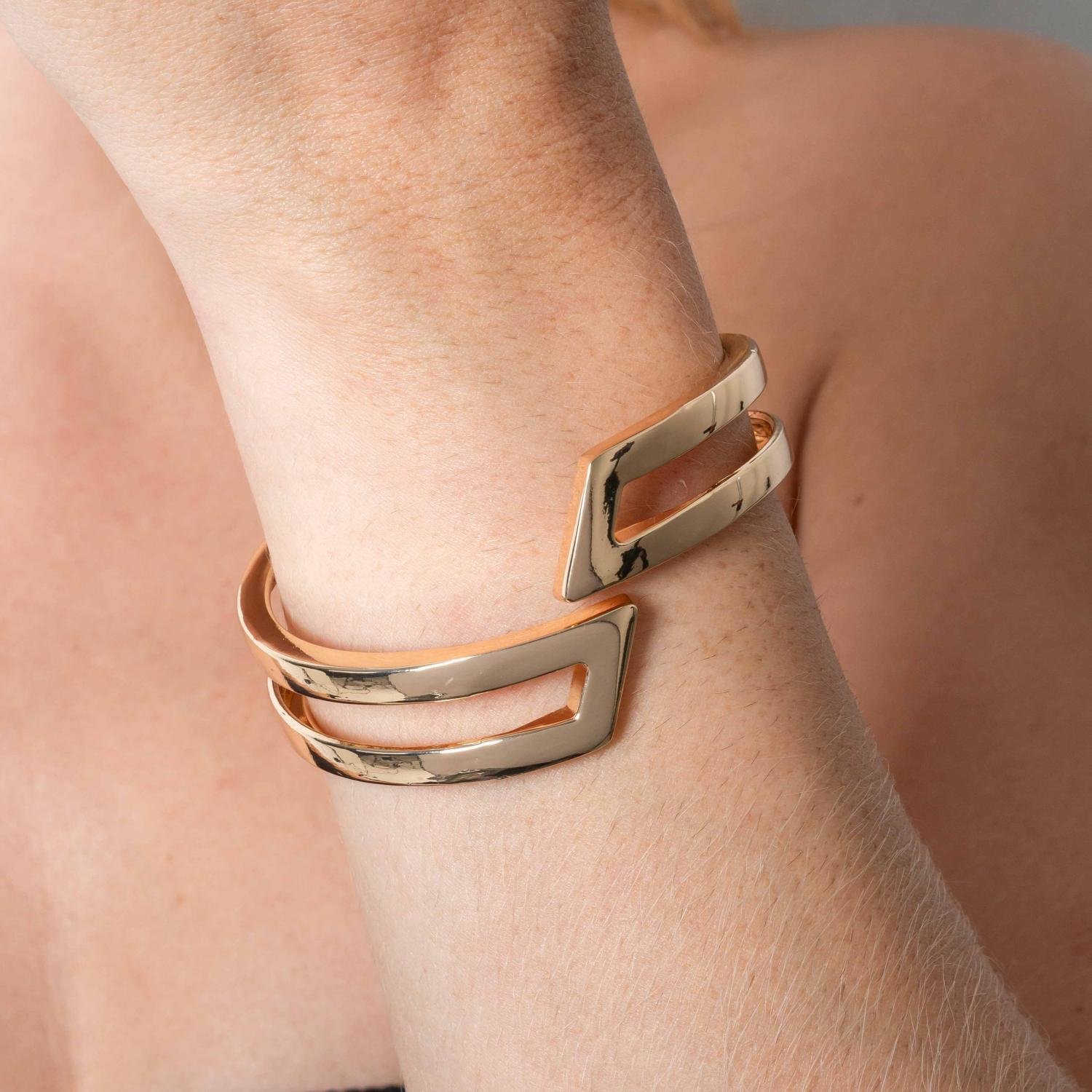 Brc-182-Fo Bracelete Maxi Vazado - Banho Italiano.