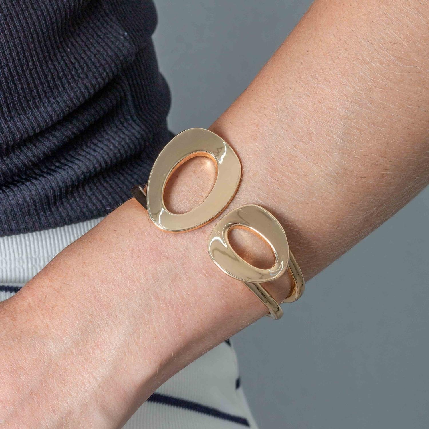 Brc-187-Fo Bracelete Maxi Orgânico - Banho Italiano.