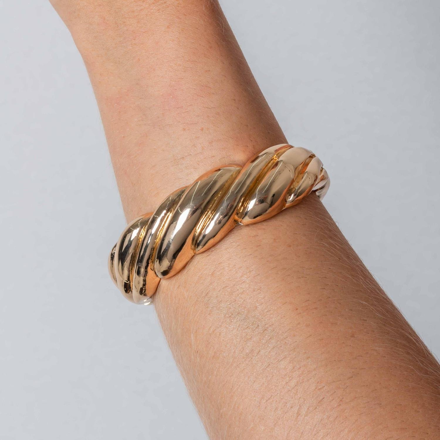 Brc-188-Fo Bracelete Maxi Torcido - Banho Italiano.