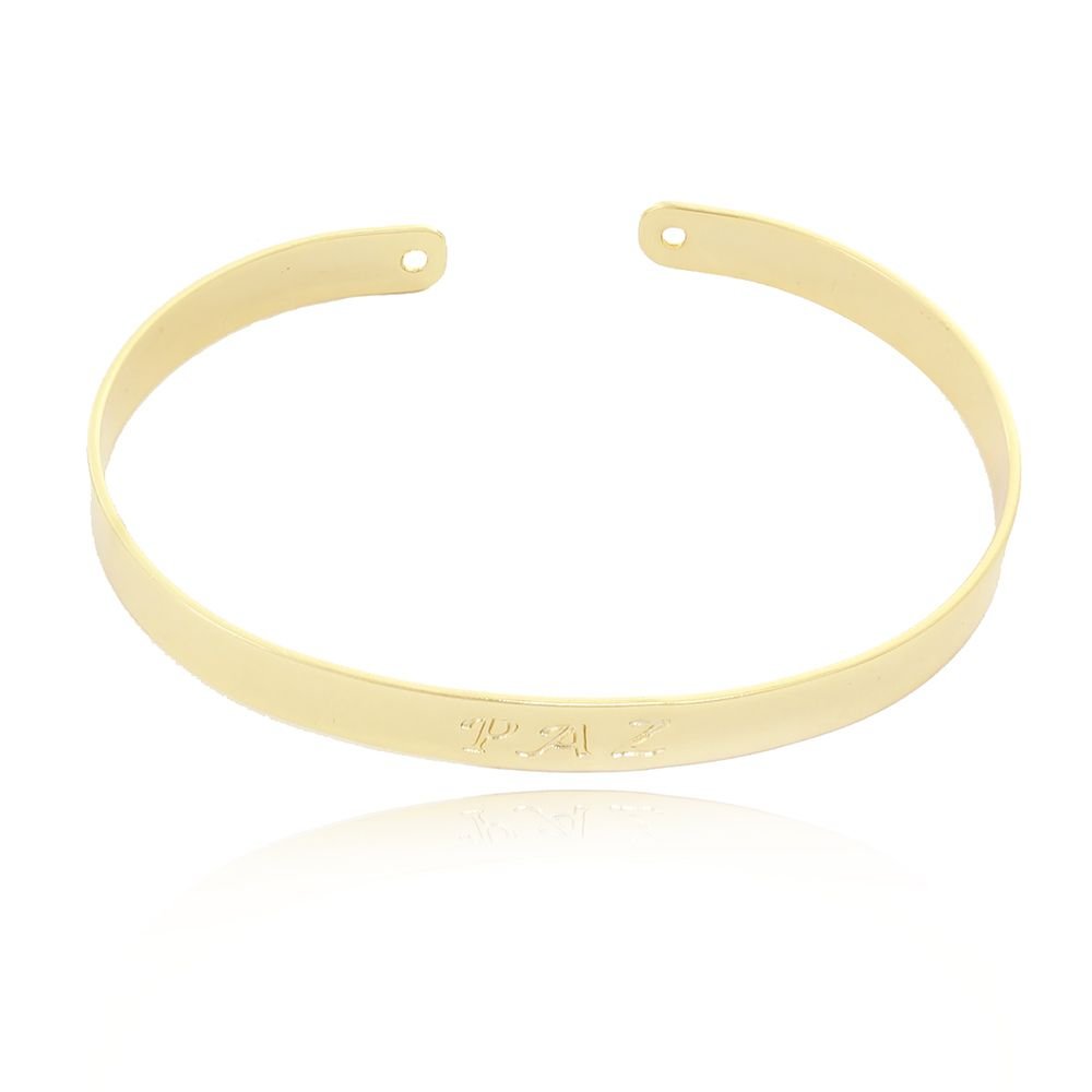 Brc-19-Fo Bracelete Chapado Escrito: Paz