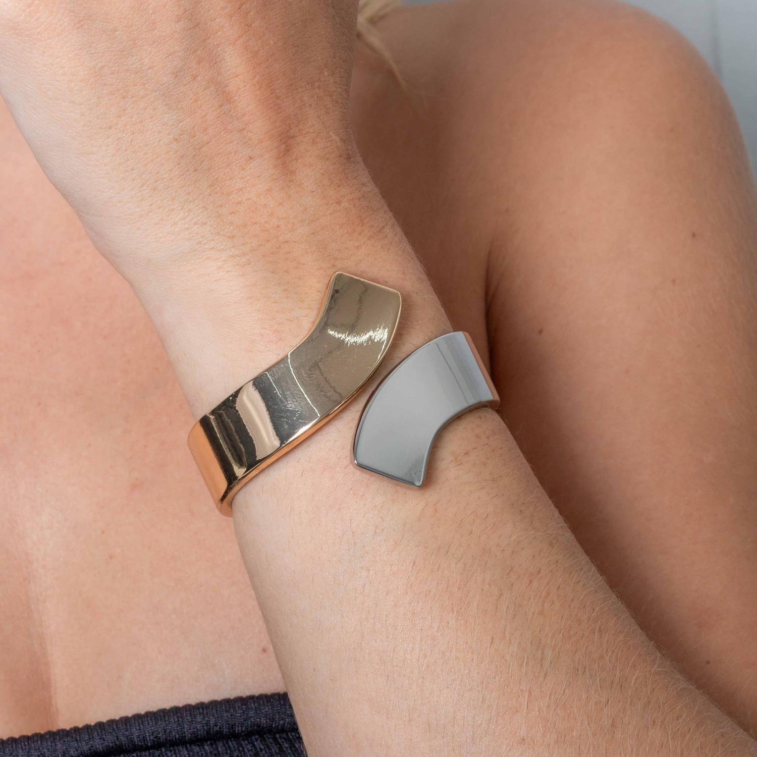 Brc-190-Fo+Pl Bracelete Maxi Liso - Banho Italiano.