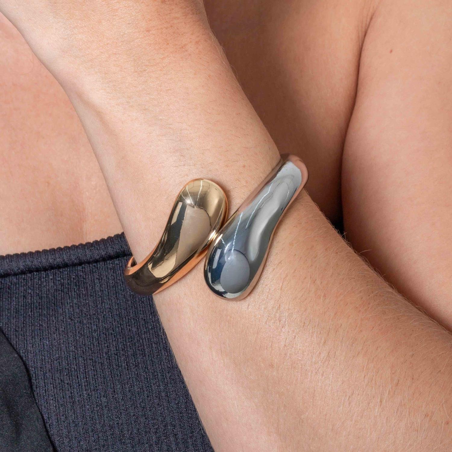 Brc-193-Fo+Pl Bracelete Maxi Gota - Banho Italiano.