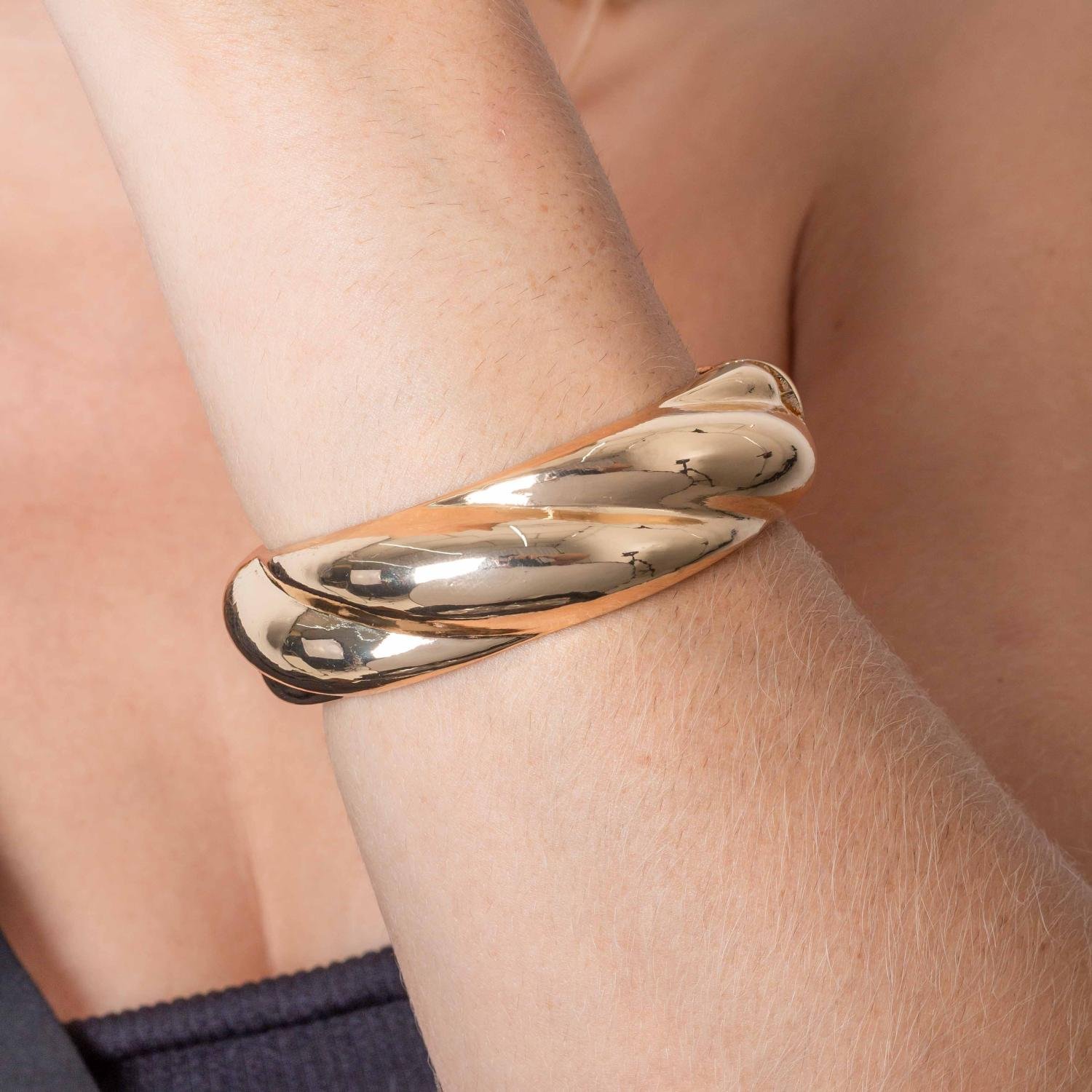 Brc-199-Fo Bracelete Maxi Torcido - Banho Italiano.