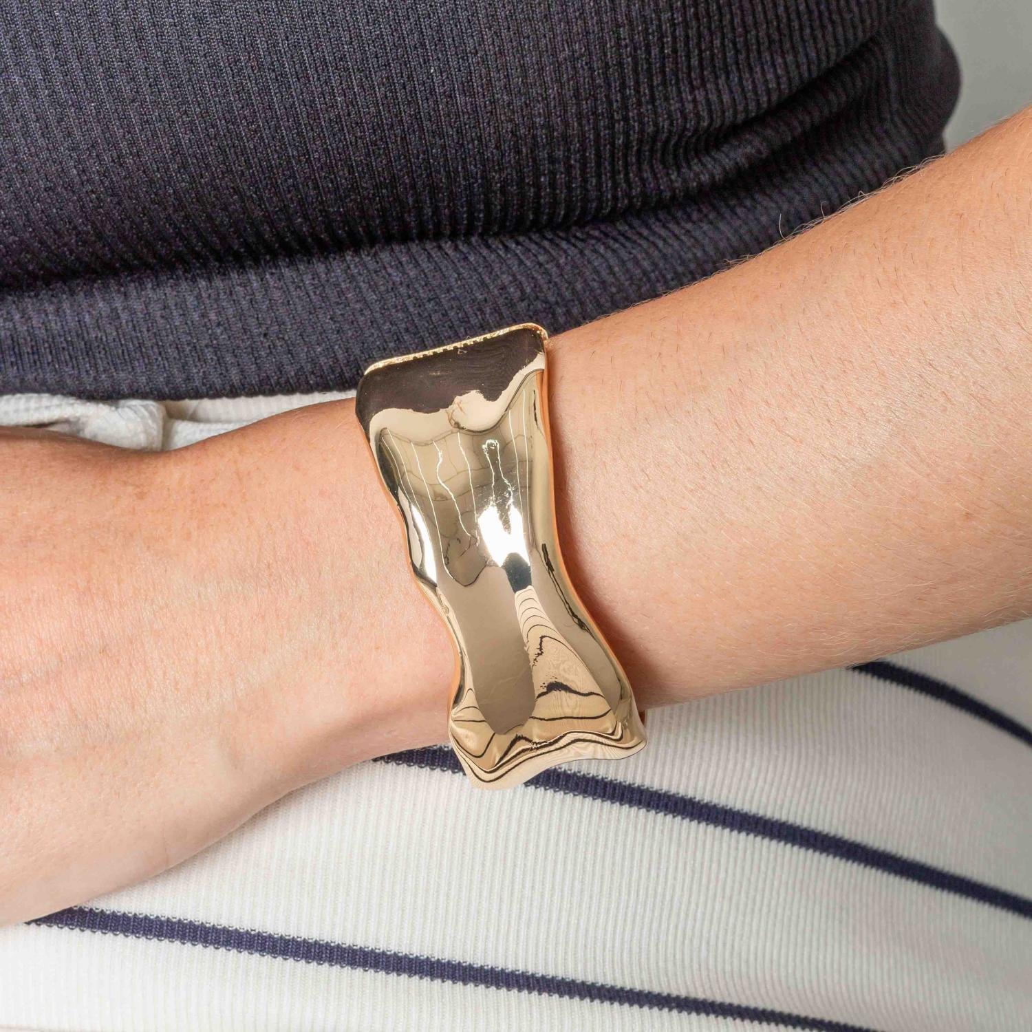 Brc-202-Fo Bracelete Maxi Orgânico - Banho Italiano.