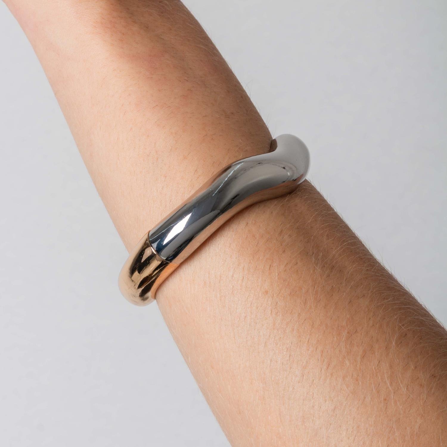 Brc-204-Fo+Pl Bracelete Maxi Orgânico - Banho Italiano.