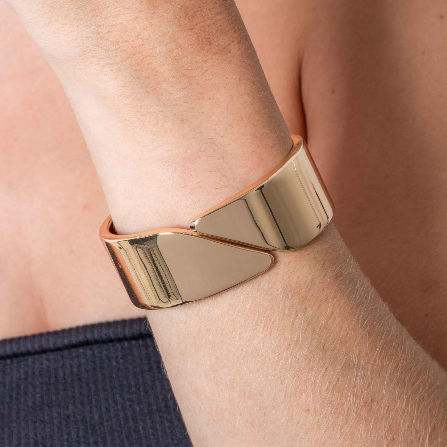 Brc-213-Fo Bracelete Maxi Liso - Banho Italiano.