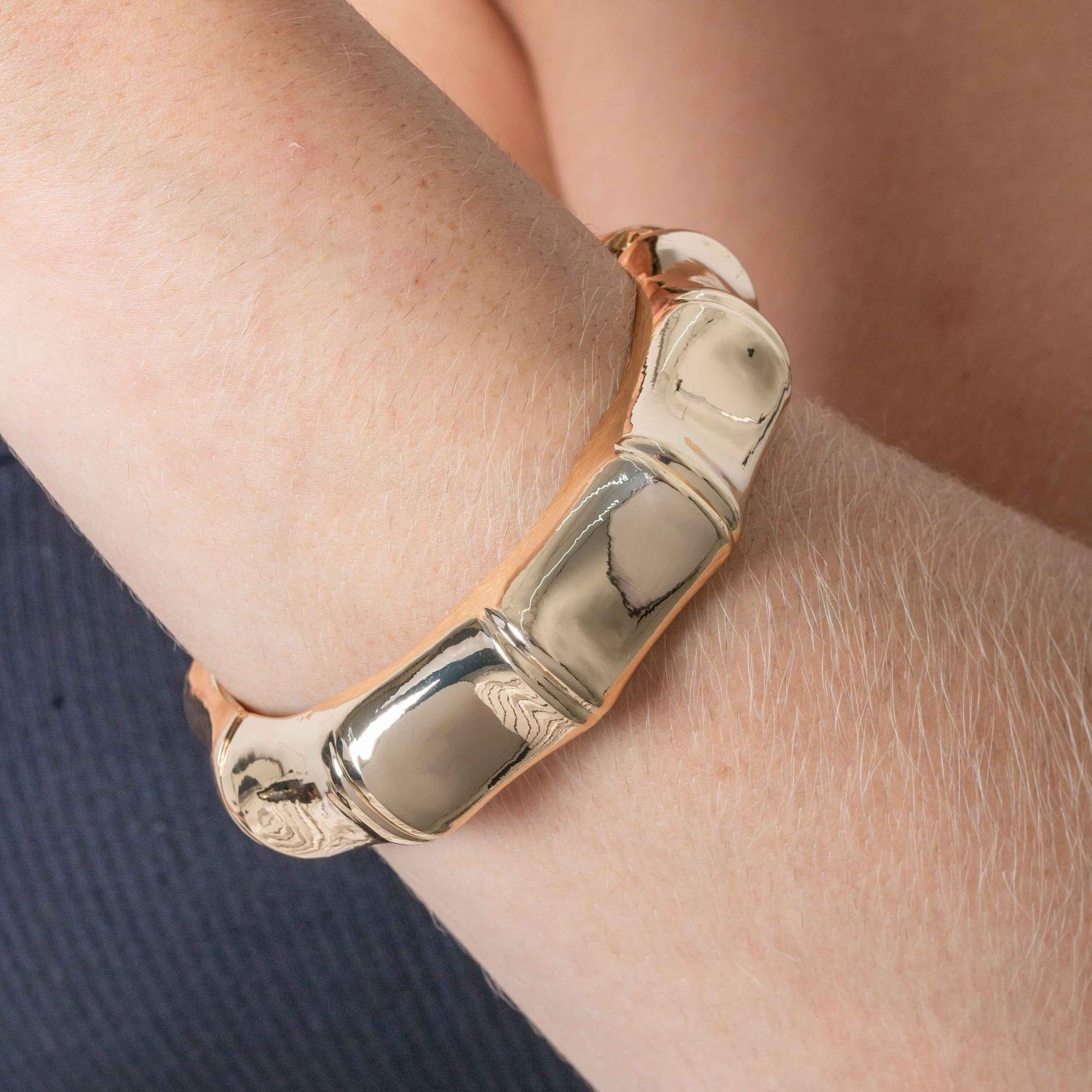 Brc-214-Fo Bracelete Maxi Orgânico - Banho Italiano.