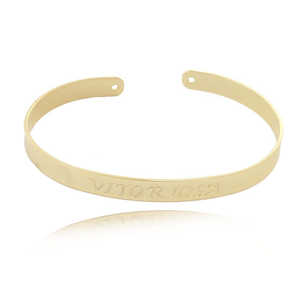 Brc-22-Fo Bracelete Chapado Escrito: Vitoriosa