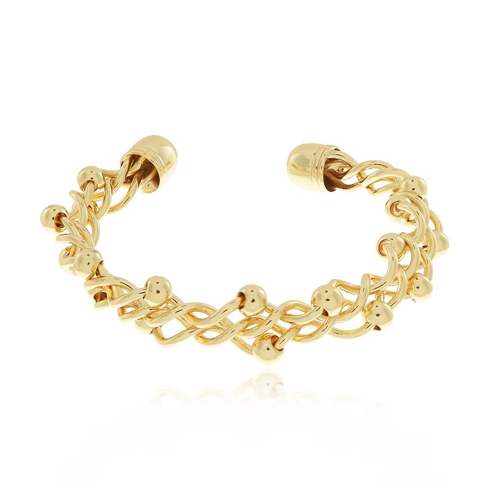 Brc-56-Fo Bracelete Fios Entrelaçados Com Bolinhas