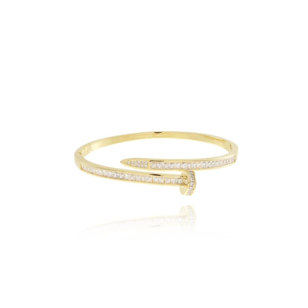Brc-60-Fo Bracelete De Prego Cravejado Com Micro Zircônias Cristal