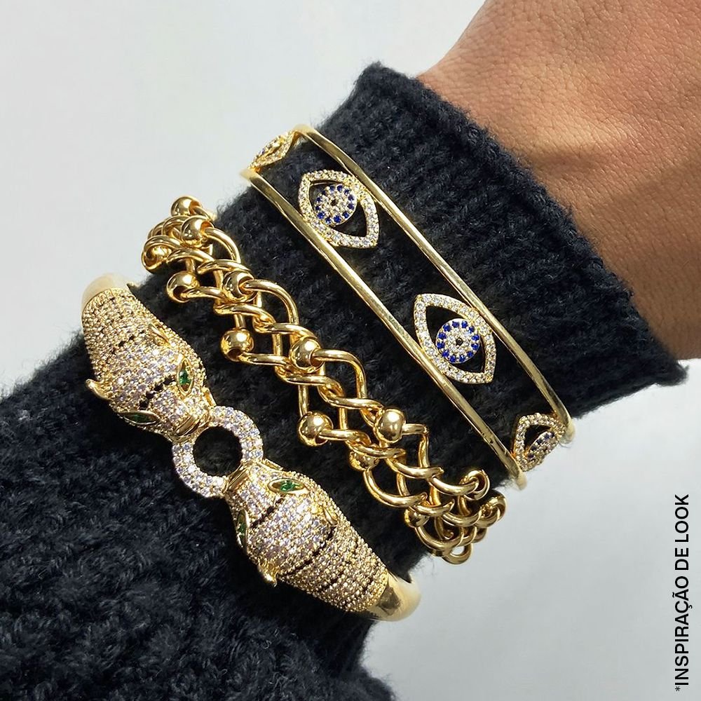 Brc-56-Fo Bracelete Fios Entrelaçados Com Bolinhas