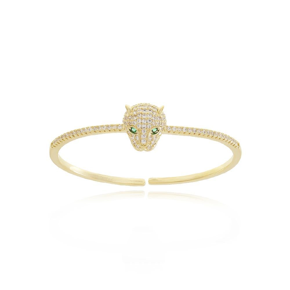 Brc-71-Fo Bracelete Guepardo Cravejado Com Micro Zircônias