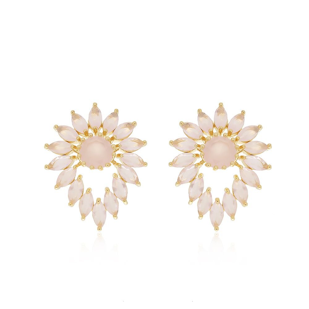 Brd-1085-Do Brinco Cravejado Rosa Leitoso