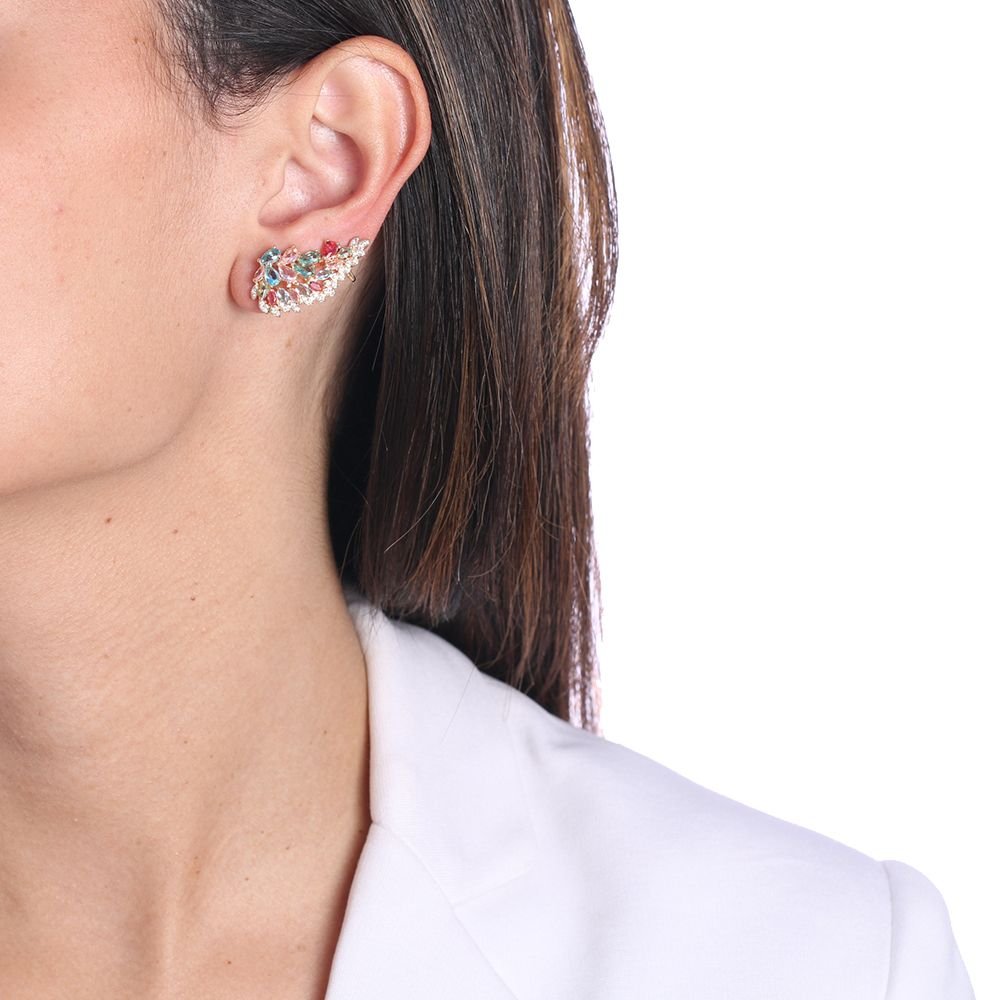 Brd-1113-Do Brinco Ear Cuff Cravejado Colorido