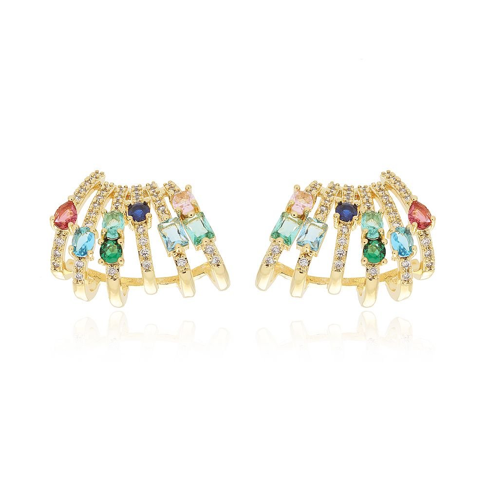 Brd-1114-Do Brinco Ear Cuff Cravejado Cristal