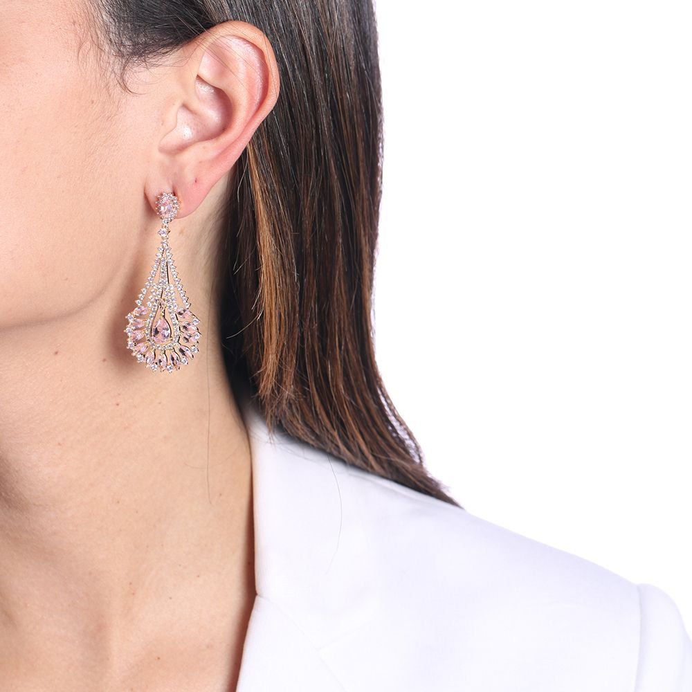 Brd-1167-Do Brinco Gota Cravejada Cristal