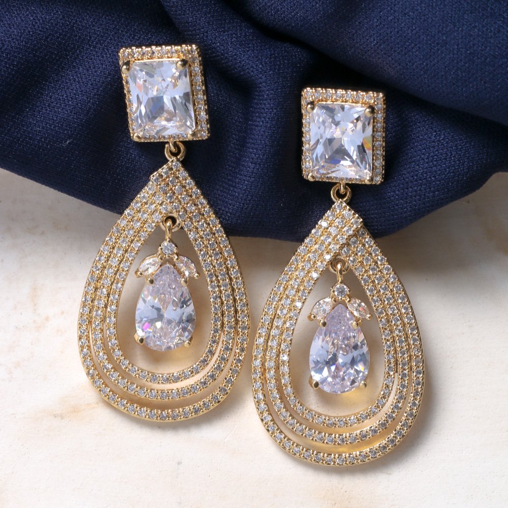 Brd-1239-Do Brinco De Gota Cravejado Cristal