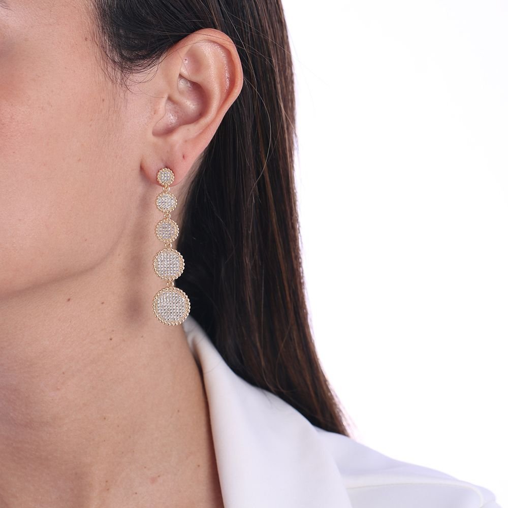 Brd-1268-Do Brinco De Gota Cravejado Com Micro Zircônias