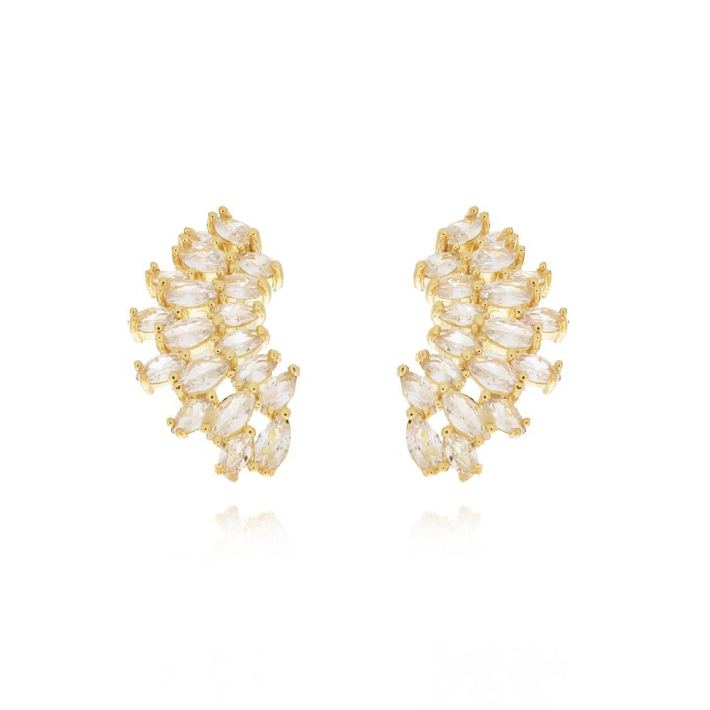 Brd-1293-Do Brinco De Gota Cravejada Com Micro Zircônias