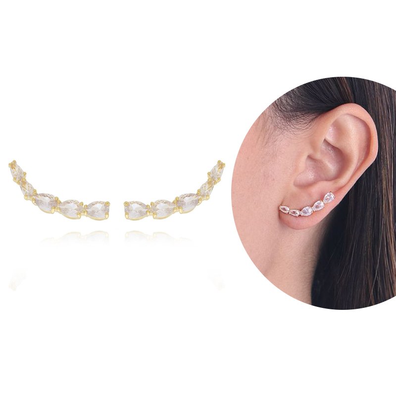 Brd-1296-Do Brinco Ear Cuff Cravejado