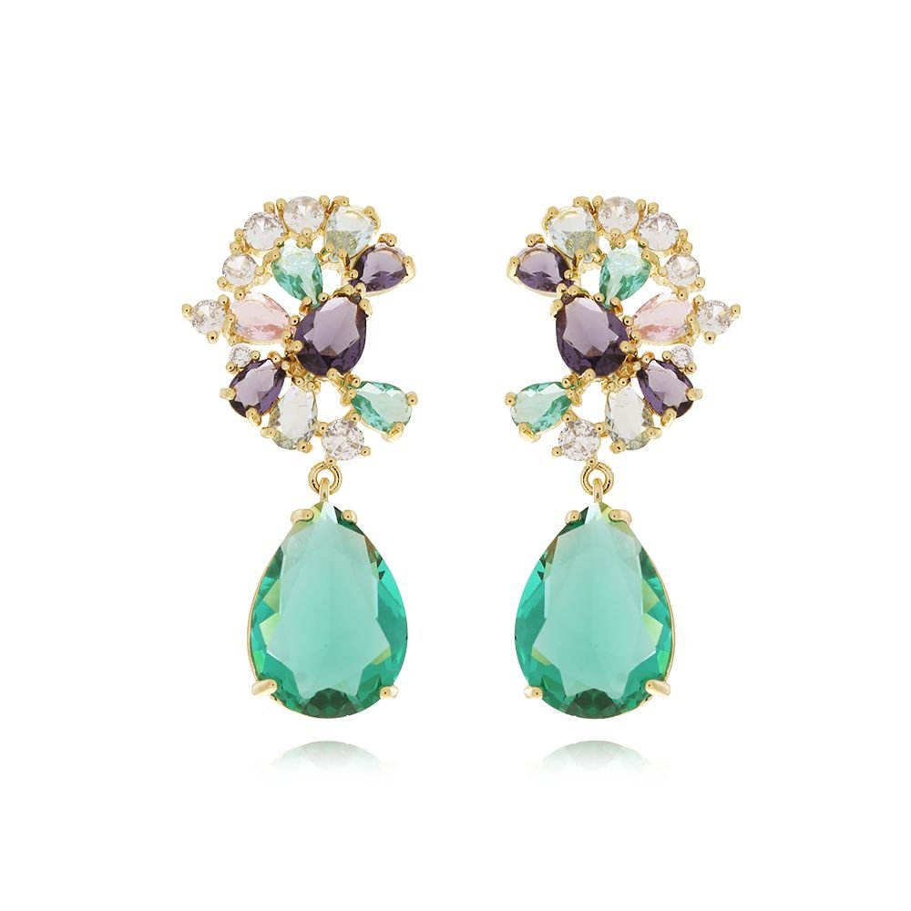 Brd-1323-Do Brinco De Pedra Colorido