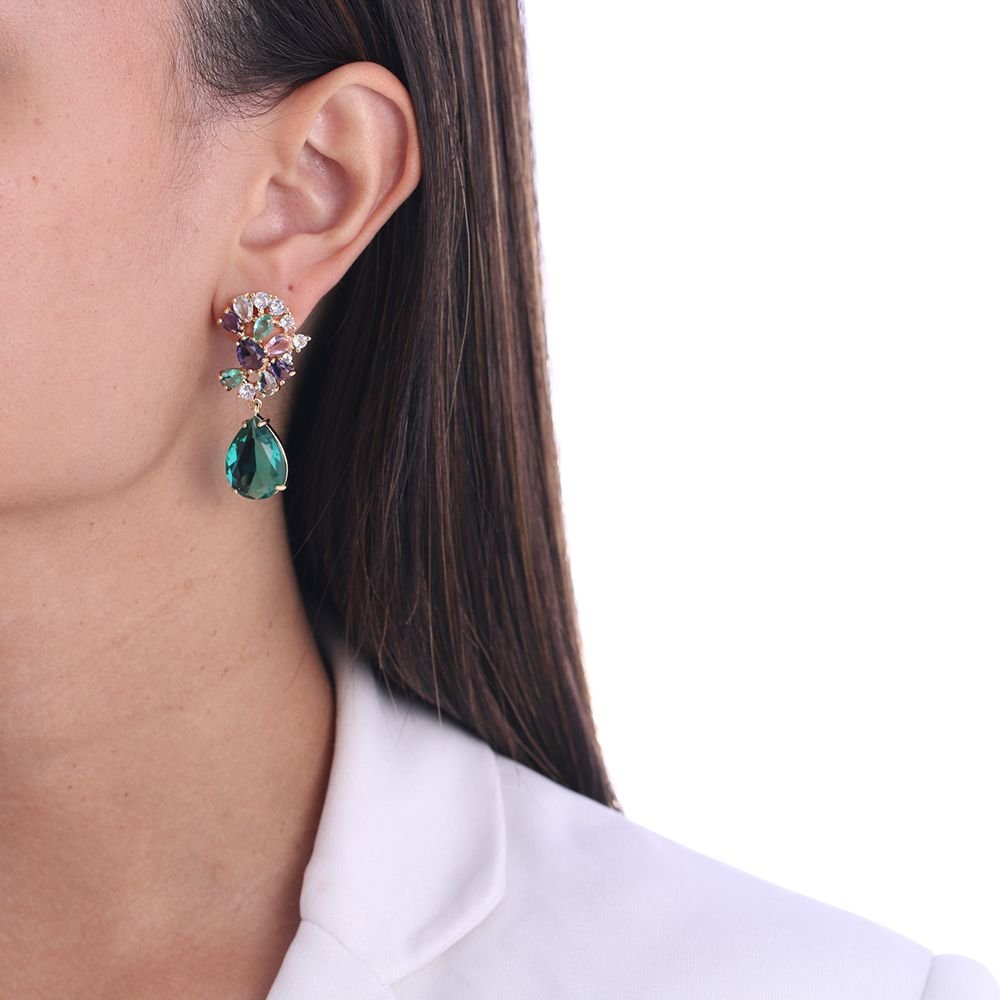 Brd-1323-Do Brinco De Pedra Colorido