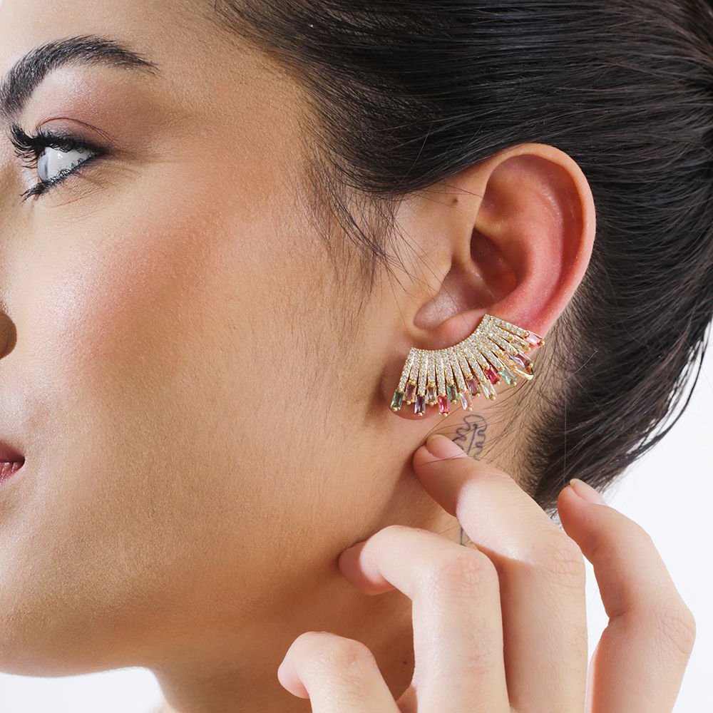 Brd-1343-Do Brinco Ear Cuff Cravejado Cristal