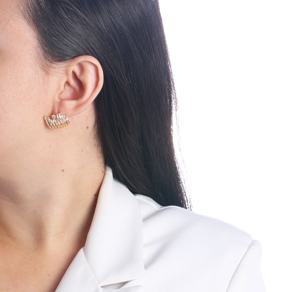 Brd-1373-Do Brinco Ear Cuff Cravejado Cristal