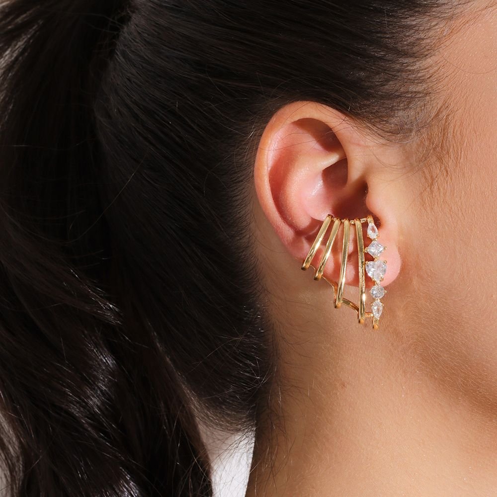Brd-1374-Do Brinco Ear Hook Cravejado Cristal