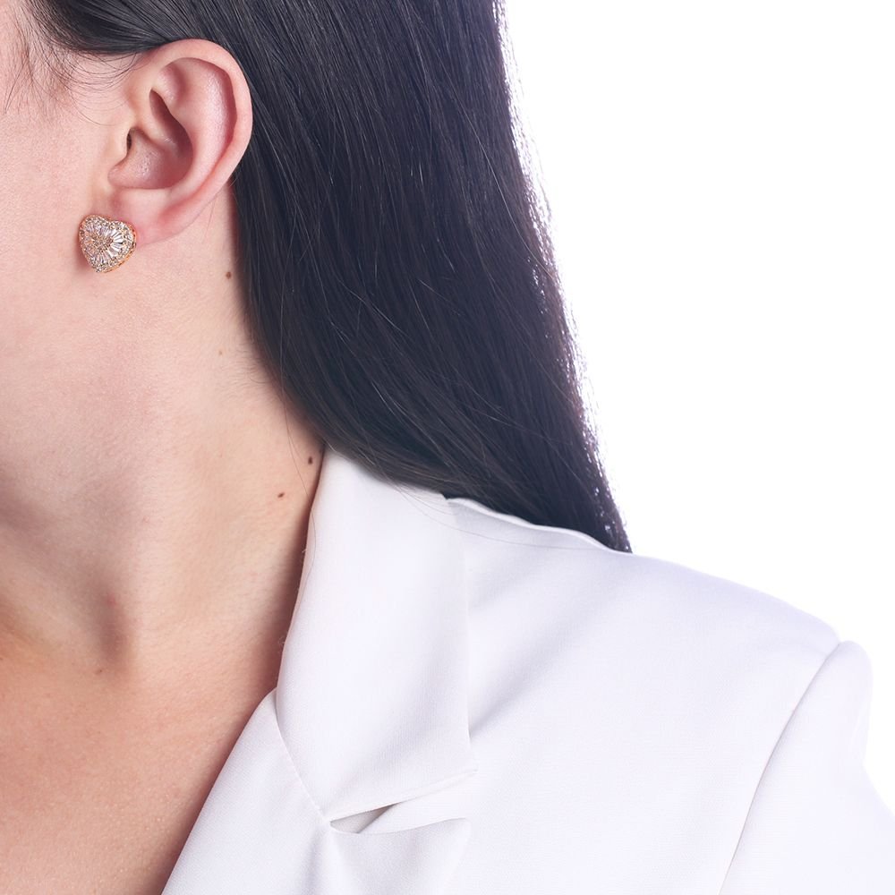 Brd-1391-Do Brinco De Coração Cravejado Cristal (14mm)