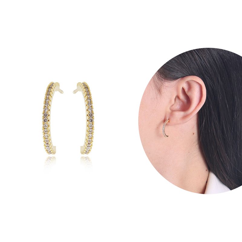 Brd-463-Do Brinco Meia Argola Cravejada