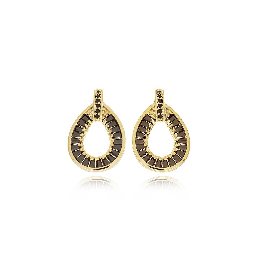 Brd-545-Do Brinco De Gota Cravejado Cristal