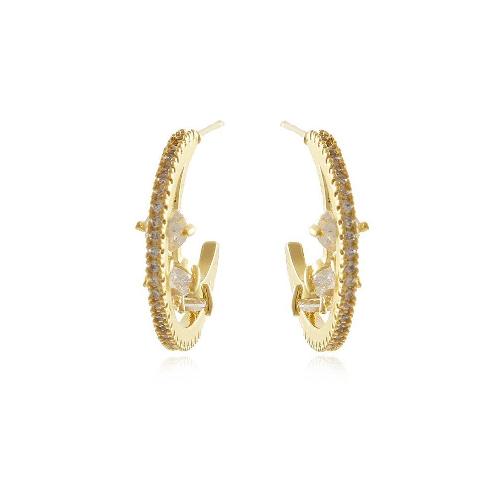 Brd-548-Do Brinco Meia Argola Detalhada Cravejada
