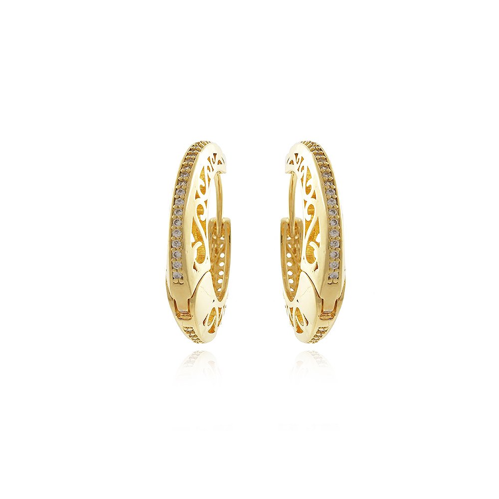 Brd-572-Do Brinco De Argola Detalhada Cravejada