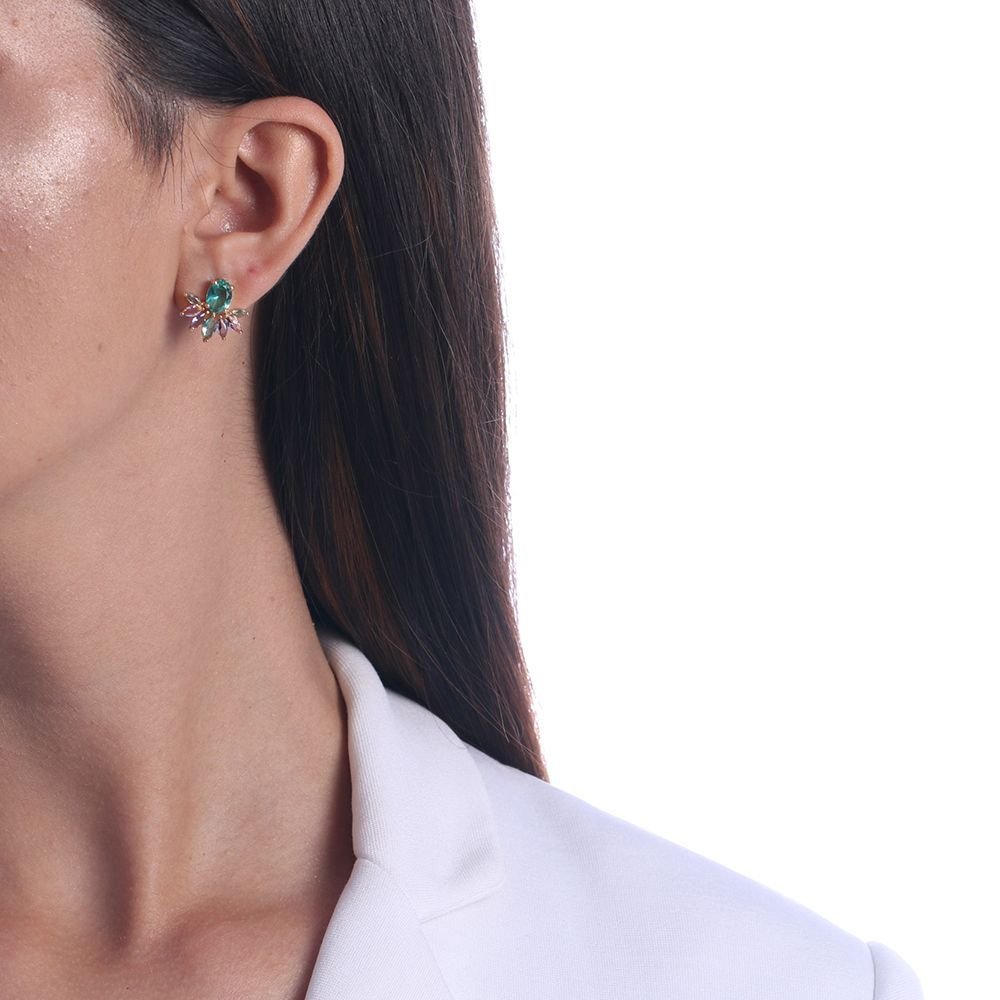 Brd-819-Do Brinco Pequeno Cravejado Colorido