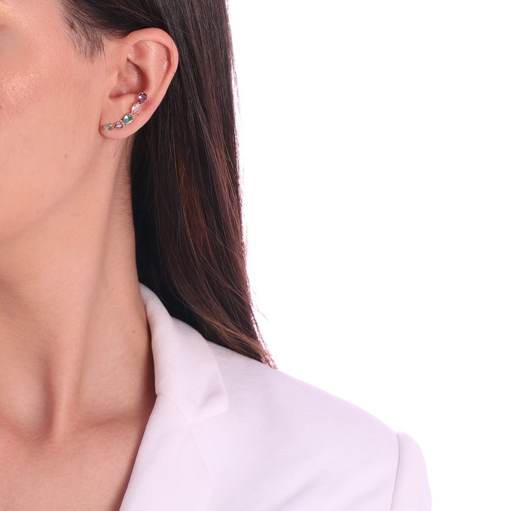 Brd-824-Do Brinco Ear Cuff Cravejado Colors