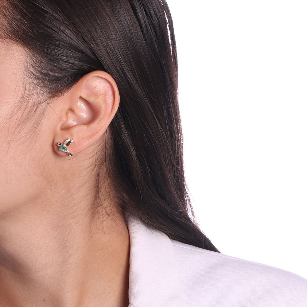 Brd-857-Do Brinco De Beija-Flor Cravejado Rosa