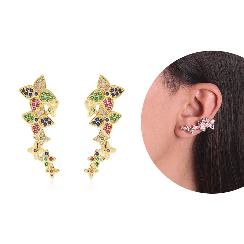 Brd-894-Do Brinco Ear Cuff Flores